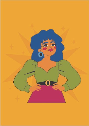 Illustration of a woman standing with hands on hips